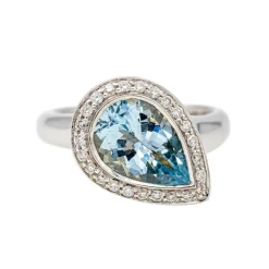 Bague Or blanc Aigue Marine