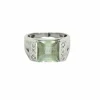 Bague or blanc, aigue marine et diamants