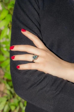 Bague Or blanc Aigue Marine