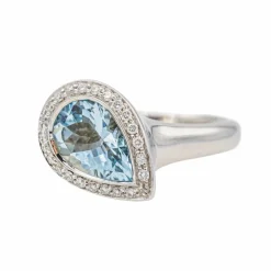 Bague Or blanc Aigue Marine