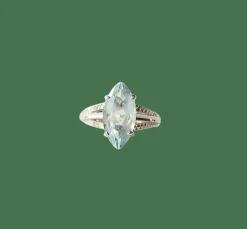 Bague or blanc aigue-marine 2.15 carats