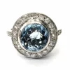 Bague or blanc aigue-marine diamants