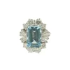 Bague or blanc aigue-marine diamants
