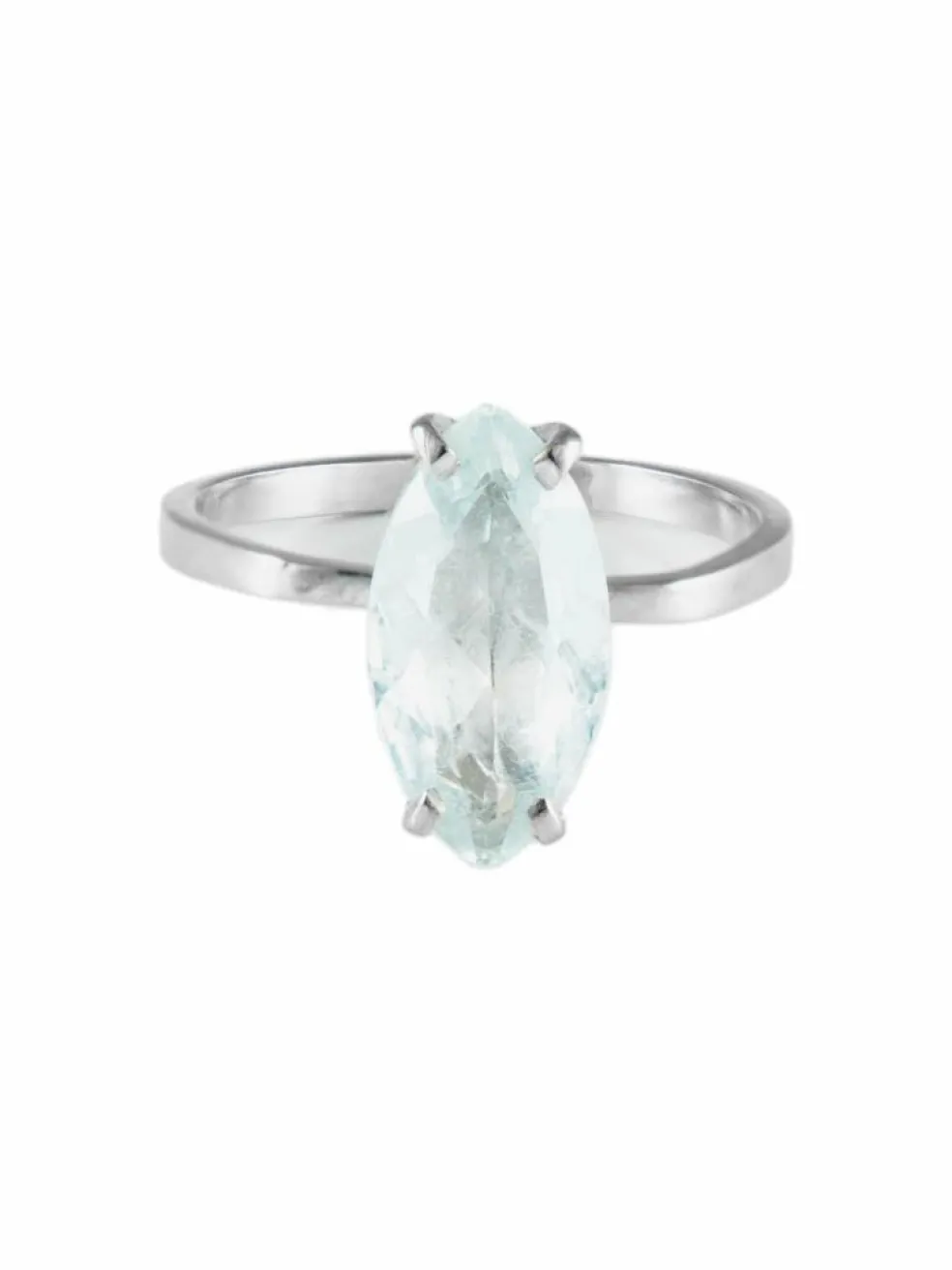 Bague Or Blanc Aigue-Marine