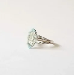Bague or blanc aigue-marine 2.15 carats