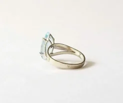 Bague or blanc aigue-marine 2.15 carats