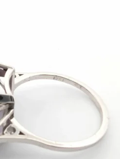 Bague or blanc aigue-marine diamants