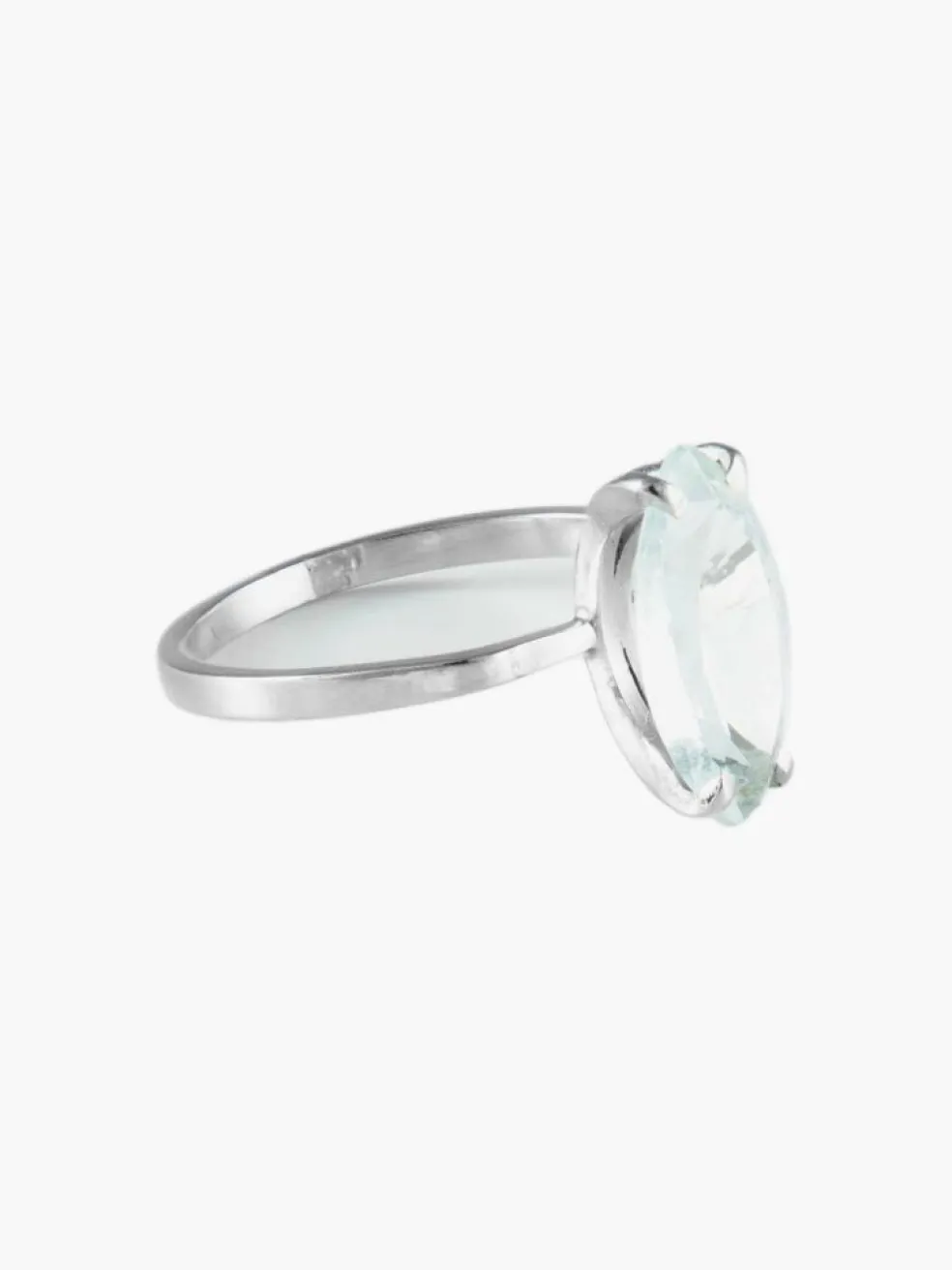 Bague Or Blanc Aigue-Marine