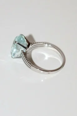 Bague Or Blanc Aigue-marine