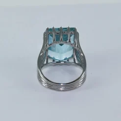 Bague Or blanc Aigue-marine