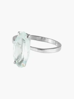 Bague Or Blanc Aigue-Marine