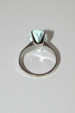 Bague Or Blanc Aigue-marine