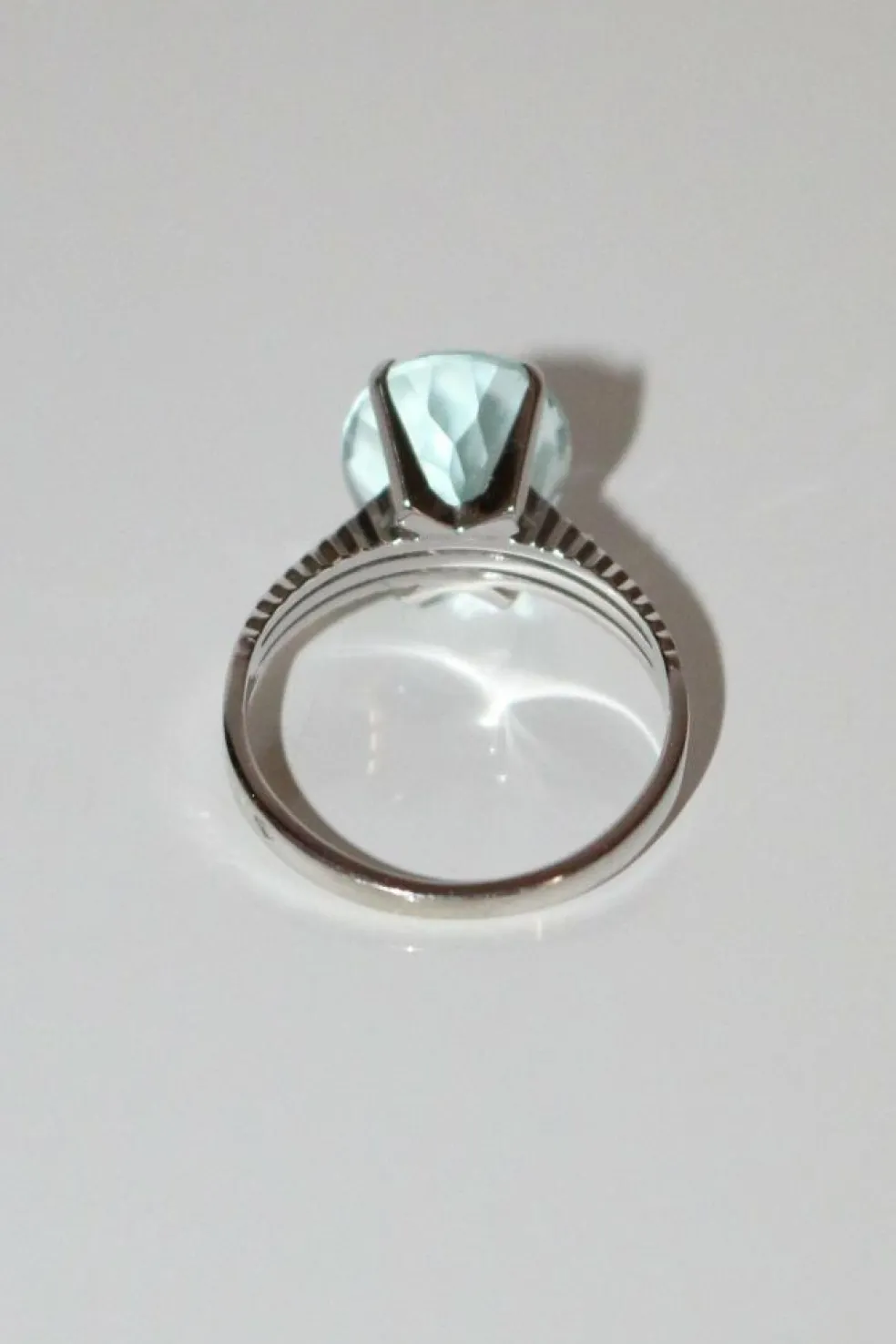 Bague Or Blanc Aigue-marine