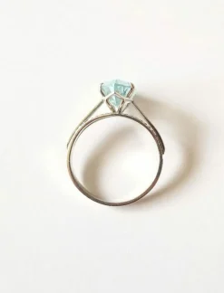 Bague or blanc aigue-marine 2.15 carats