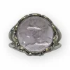 Bague or blanc améthyste cabochon