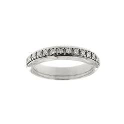 Bague or blanc avec diamants