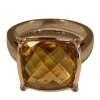 Bague or blanc citrine diamant