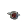 Bague or blanc 18ct saphir orange & diamant
