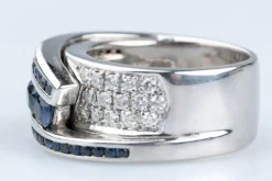 Bague Or blanc 1.65ct Saphir Diamant