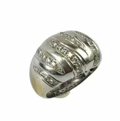 Bague Or Blanc Décor Diamants