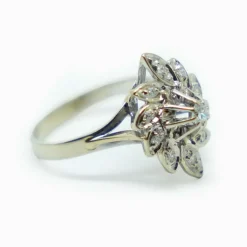 Bague or blanc diamant