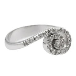Bague or blanc diamant