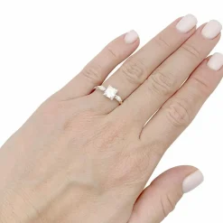 Bague or blanc, diamant 1,08 carat.