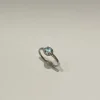 Bague or blanc diamant aigue-marine