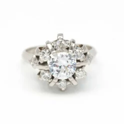 Bague or blanc diamant et béryl
