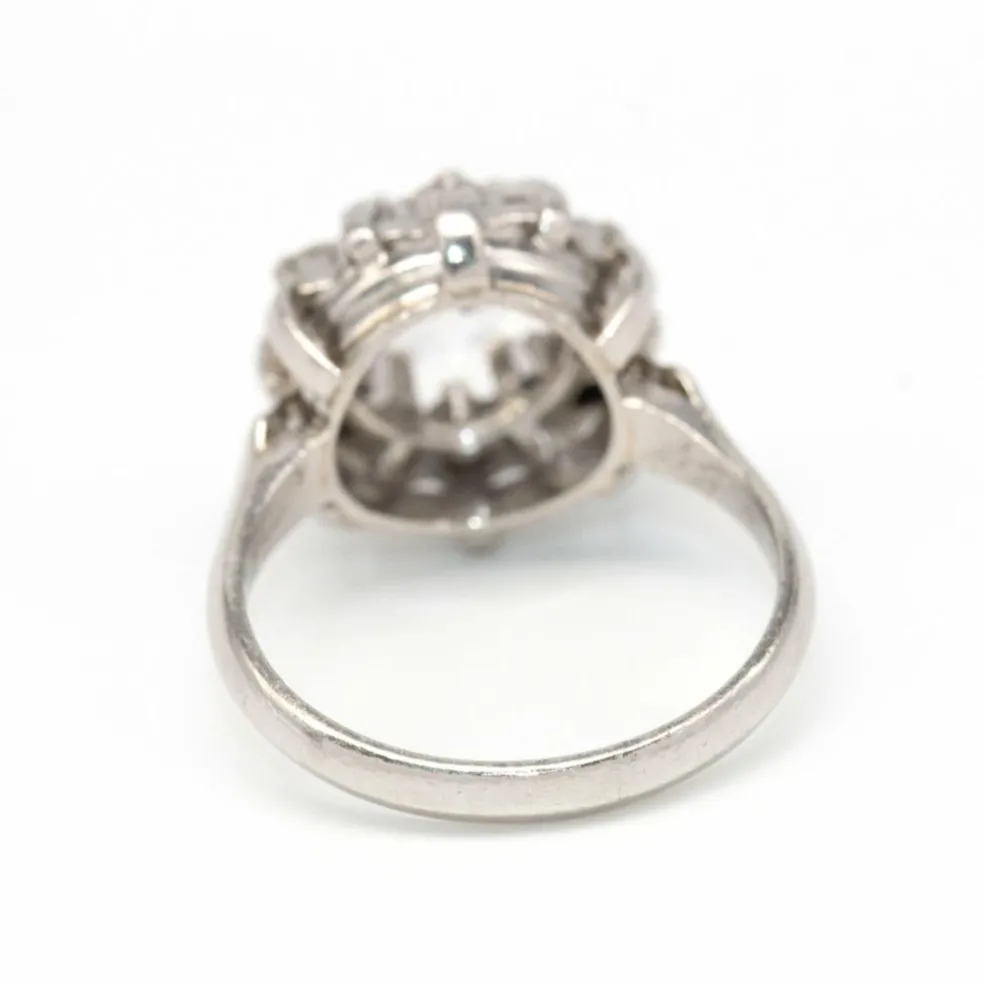 Bague or blanc diamant et béryl