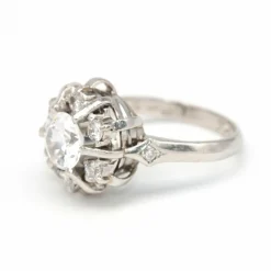 Bague or blanc diamant et béryl