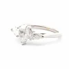 Bague or blanc diamant poire 1ct D/SI2