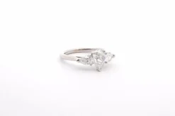 Bague or blanc diamant poire 1ct D/SI2