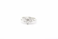 Bague or blanc diamant poire 1ct D/SI2