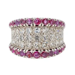 Bague Or blanc Diamant, Rubis