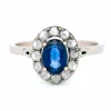 Bague Or blanc Diamant Saphir