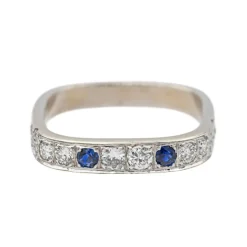 Bague Or blanc Diamant, Saphir