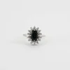 Bague or blanc diamant saphir