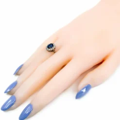 Bague Or blanc Diamant Saphir