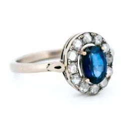 Bague Or blanc Diamant Saphir