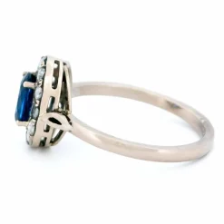 Bague Or blanc Diamant Saphir