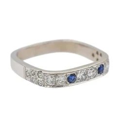 Bague Or blanc Diamant, Saphir