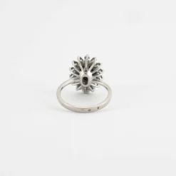 Bague or blanc diamant saphir