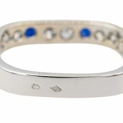 Bague Or blanc Diamant, Saphir