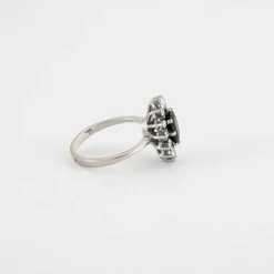 Bague or blanc diamant saphir