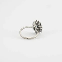 Bague or blanc diamant saphir
