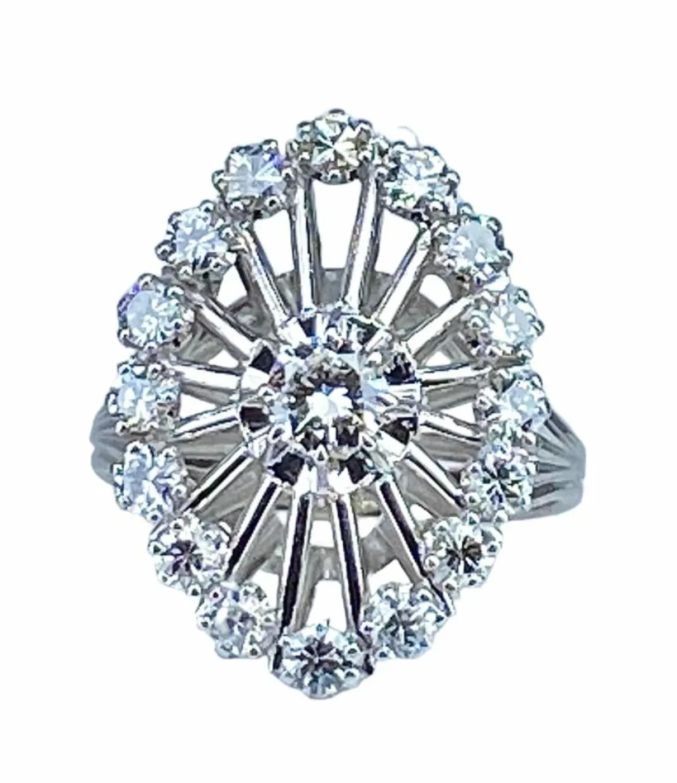 Bague or blanc diamants