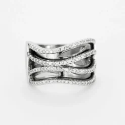 Bague or blanc diamants