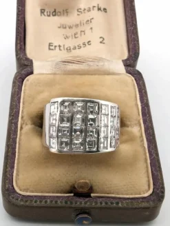 Bague or blanc diamants