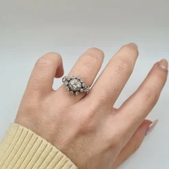 Bague or blanc diamants